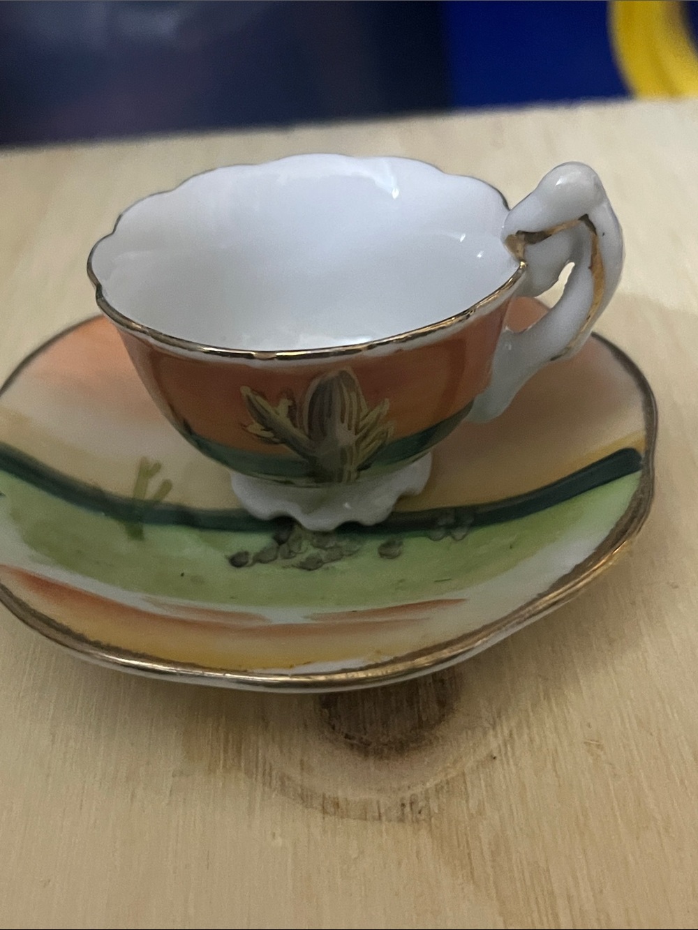 VTG Handpainted Norcrest Souvenir Tea Cup/Saucer Arizona Collectible piece 706